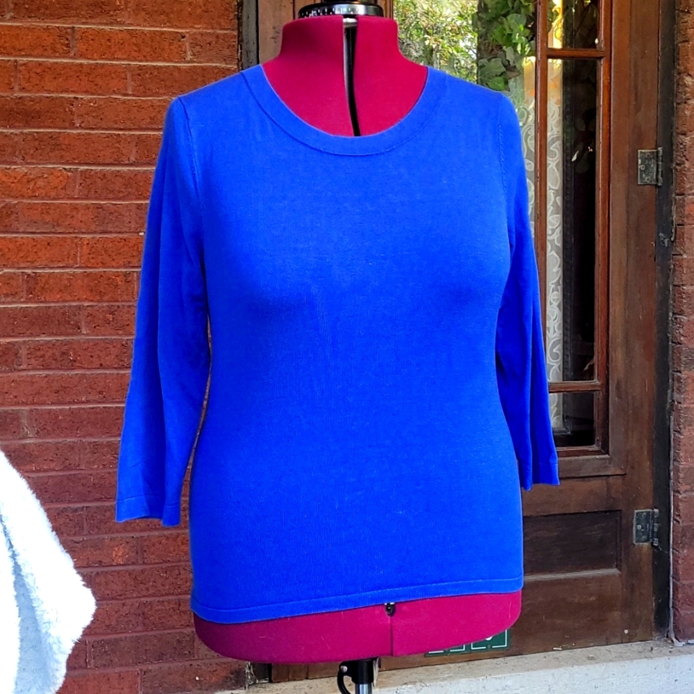 August Silk Royal Blue Sweater, XL
